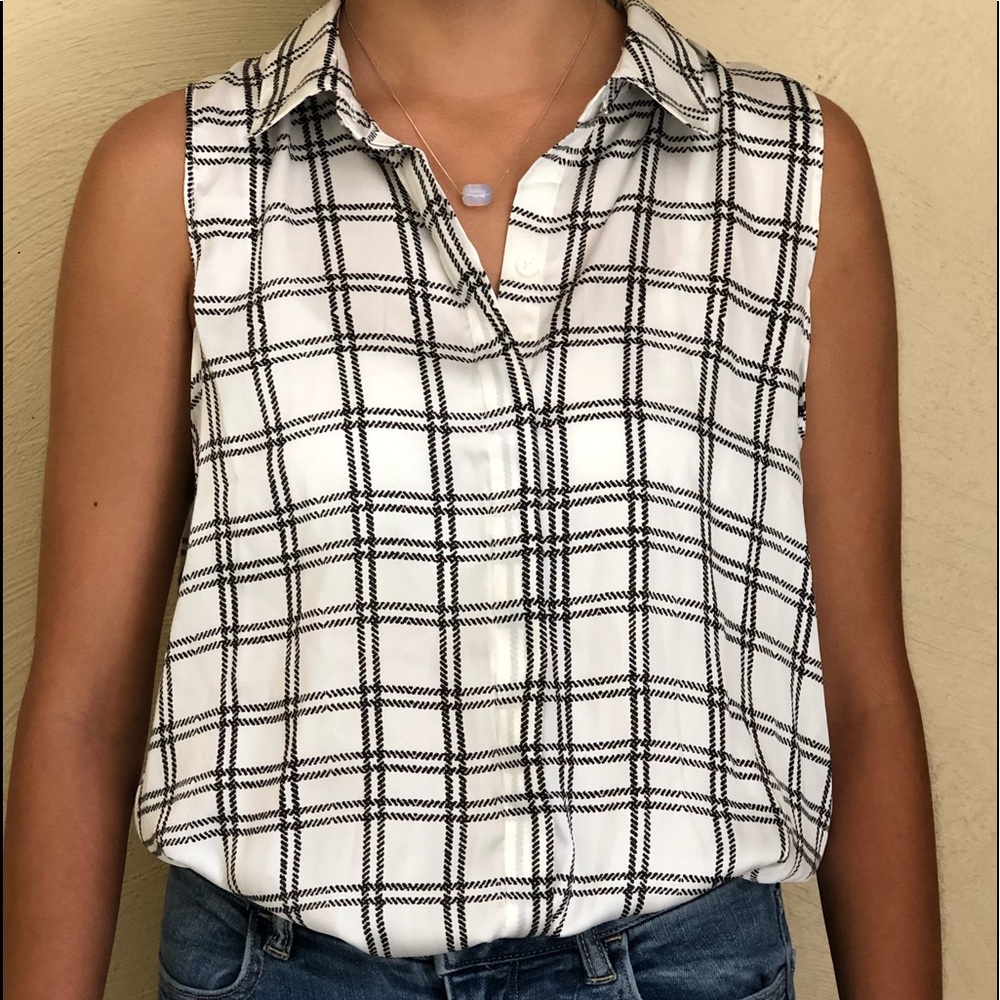 White plaid blouse